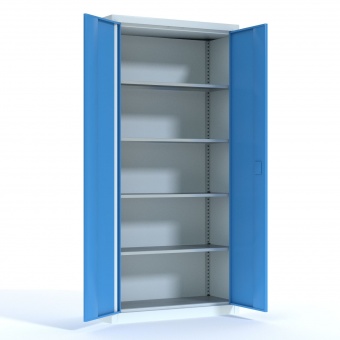 Stahl-Drehtüren-Schrank, 195 cm hoch, 95x50 cm (B/T), 4 Böden, Stahl-Drehtüren-Schrank, 195 cm hoch, 95x50 cm (B/T), 4 Böden,